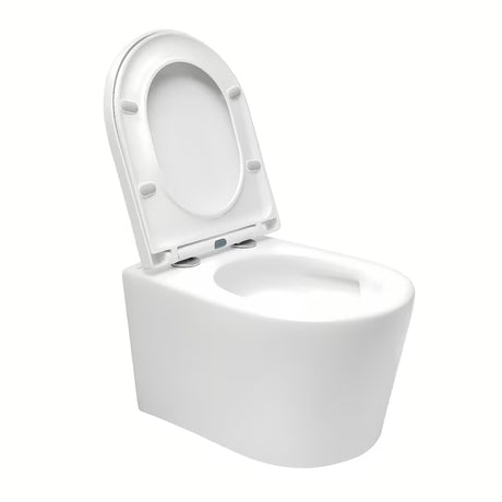 Viseča WC Školjka SAT Brevis v beli barvi s wc desko mehko Zapiranje Soft Close in skritim pritrjevanjem.