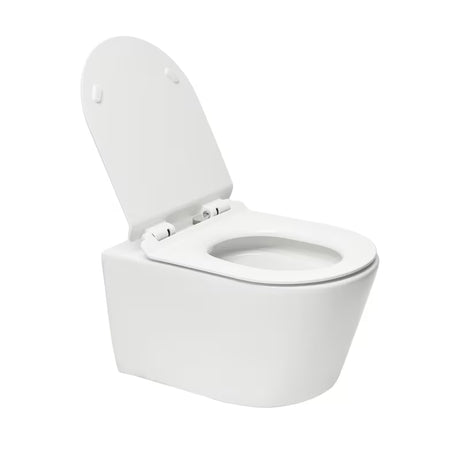 Beli viseča WC školjka SAT Brevis s skritim pritrjevanjem in sedežem z mehko Zapiranje Soft Close