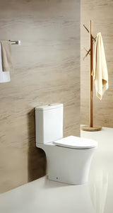 Beli samostoječi  WC monoblok SAT Brevis z kotličkom, desko mehko Zapiranje Soft Close in dvojnim splakovanjem