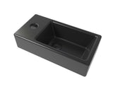 Viseče umivalnik SAT Brevis 40,5x20,5 cm v mat črni barvi z levo odprtino pro armature.