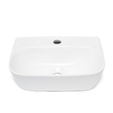 Belo keramično umivalnik SAT Brevis 43x30 cm brez preliva z odprtino pro za armaturo