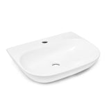 Belo viseče keramični umivalnik SAT Brevis 50x38,5 cm brez preliva z odprtino pro za armaturo.
