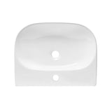 Belo viseče keramični umivalnik SAT Brevis 50x38,5 cm brez preliva z odprtino pro za armaturo.