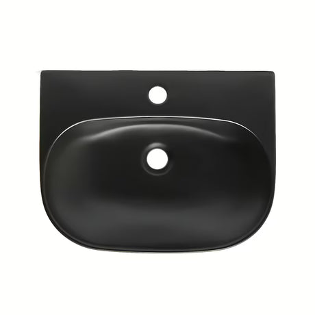 SAT Brevis viseče keramični umivalnik 50 x 38,5 cm v mat črni barvi