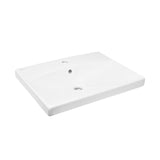 Bel viseče keramični umivalnik SAT Brevis 60x45 cm s prelivom in odprtino pro armaturo