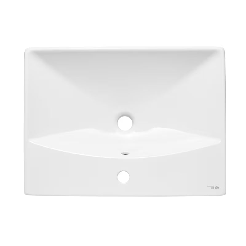 Bel viseče keramični umivalnik SAT Brevis 60x45 cm s prelivom in odprtino pro armaturo