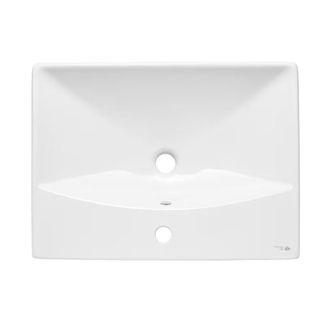 Bel viseče keramični umivalnik SAT Brevis 60x45 cm s prelivom in odprtino pro armaturo