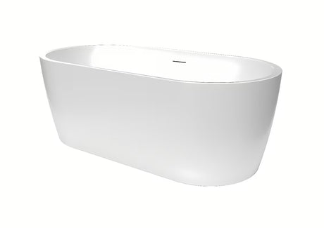 Samostoječi  akrilna kad SAT Brevis 160x80 cm v beli izvedbi, primerna do stene tudi za postavitev v prostor.