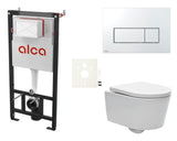 Viseči WC set SAT Brevis s podometnim modulom, tipko za splakovanje in sedežem z mehko Zapiranje Soft Close ter EasyLock.