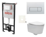 Viseči WC set SAT Brevis s podometnim modulom, splakovalno tipko in sedežem mehko Zapiranje Soft Close