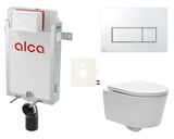 Viseči WC set SAT Brevis s podometnim modulom Alca in duroplast WC-desko mehko Zapiranje Soft Close