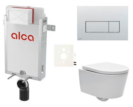 Viseči WC set SAT Brevis s podometnim modulom Alca in aktivirno tipko