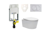 Viseči WC set SAT Brevis s podometnim kotličkom Geberit in splakovalno tipko