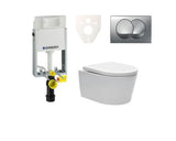 Viseči WC set SAT Brevis s podometnim modulom Geberit Kombifix, tipko in sedežem z mehko Zapiranje Soft Close ter EasyLock.
