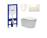 Viseči WC set SAT Brevis s podometnim modulom Geberit Duofix, aktivirno tipko in sedežem mehko Zapiranje Soft Close