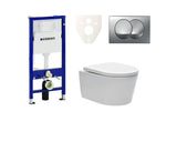 Viseči WC set SAT Brevis s podometnim modulom Geberit Duofix in tipko za splakovanje