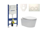 Viseči WC set SAT Brevis s podometnim splakovalnikom Geberit Delta in tipko za splakovanje