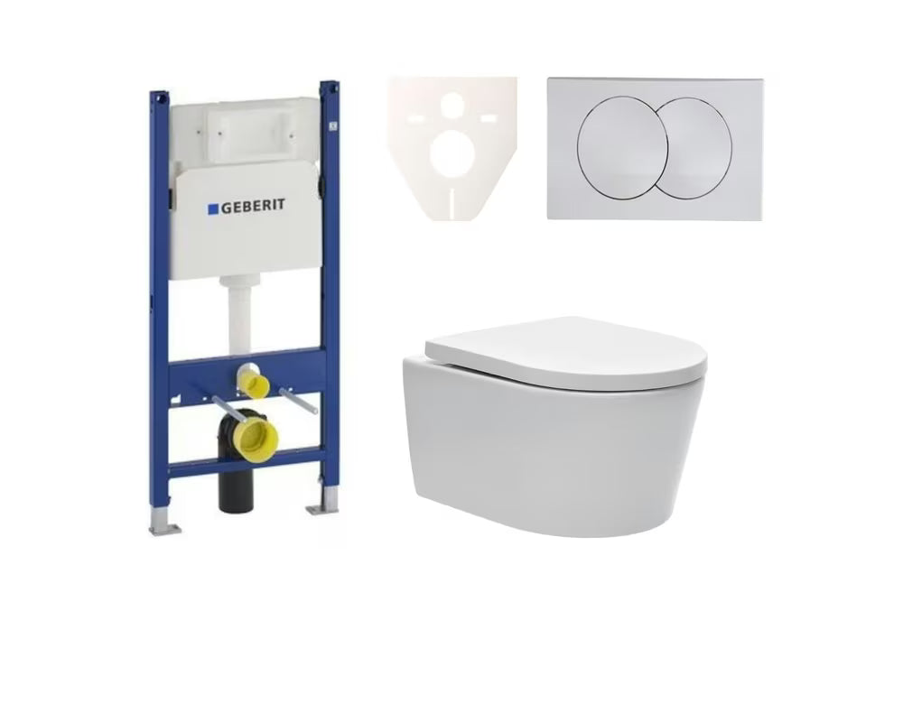 Viseči WC set SAT Brevis s podometnim modulom Geberit Delta in splakovalno tipko