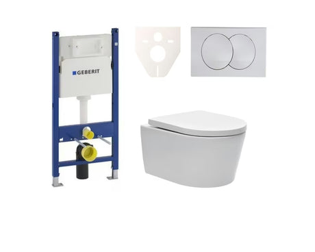 Viseči WC set SAT Brevis s podometnim modulom Geberit Delta in splakovalno tipko