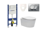 Viseči WC set SAT Brevis s podometnim splakovalnikom Geberit Delta in tipko za splakovanje