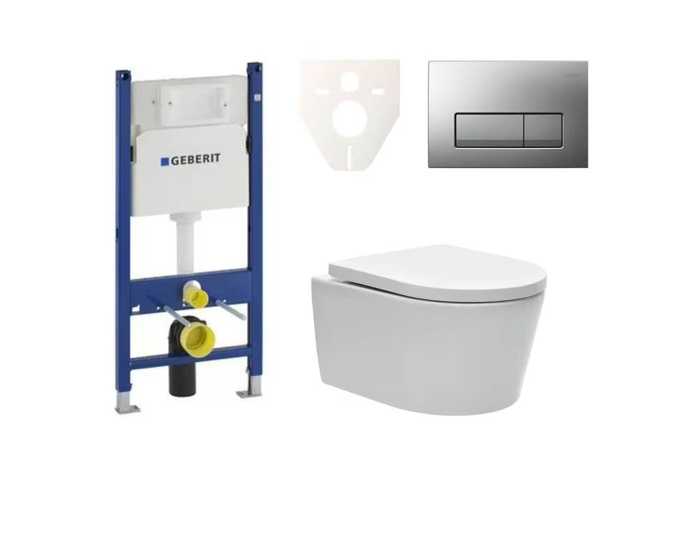 Viseči WC set SAT Brevis s podometnim modulom Geberit Delta in splakovalno tipko