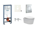 Viseči WC set SAT Brevis z modulom Grohe Rapid SL in splakovalno tipko Skate Cosmopolitan