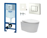 Viseči WC set SAT Brevis s podometnim modulom Grohe Rapid SL in tipko za splakovanje