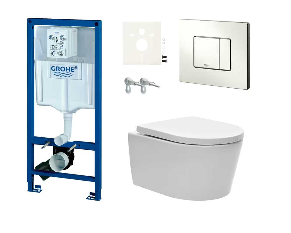 Viseči WC set SAT Brevis s podometnim modulom Grohe Rapid SL in tipko za splakovanje