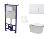 Viseči WC set SAT Brevis s podometnim modulom, splakovalno tipko in sedežem mehko Zapiranje Soft Close