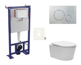 Viseči WC set SAT Brevis s predstenskim modulom, tihim kotličkom in WC desko z mehko Zapiranje Soft Close in EasyLock.