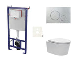 Viseči WC set SAT Brevis s podometnim modulom, splakovalno tipko in sedežem s funkcijama mehko Zapiranje Soft Close in EasyLock.