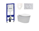 Viseči WC set SAT Brevis s podžbuknim modulom Geberit Duofix, tipkom i sjedalom mehko Zapiranje Soft Close EasyLock