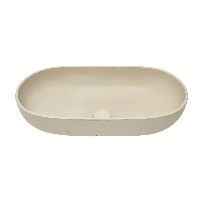 Peščeni betonski umivalnik SAT Cemento na pult 65x35 cm s tankimi stenami