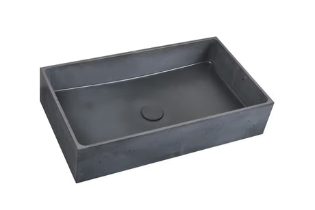 Antracitni betonski umivalnik na ploščo SAT Cemento četvrtastog oblika i tankih stijenki