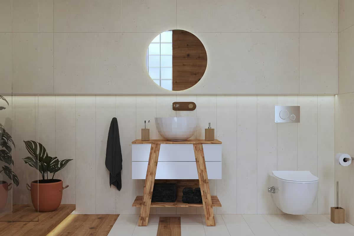 Bijeli umivalnik na ploščo SAT Costa 42x42 cm s glatkom površinom