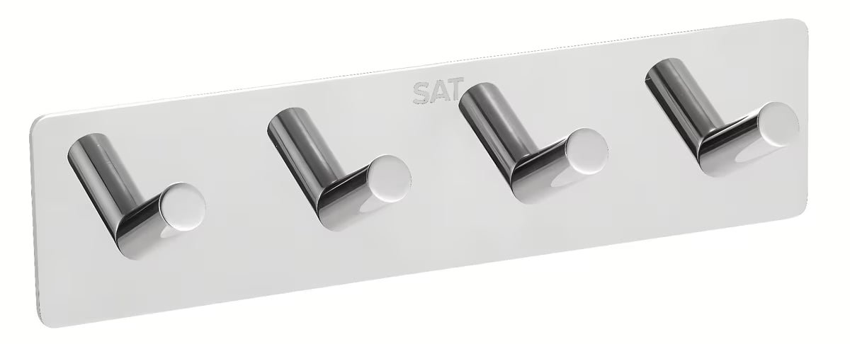 Sjajni samolepilno štirikavelj SAT Chrome od poliranog nehrđajućeg čelika pro kupaonicu