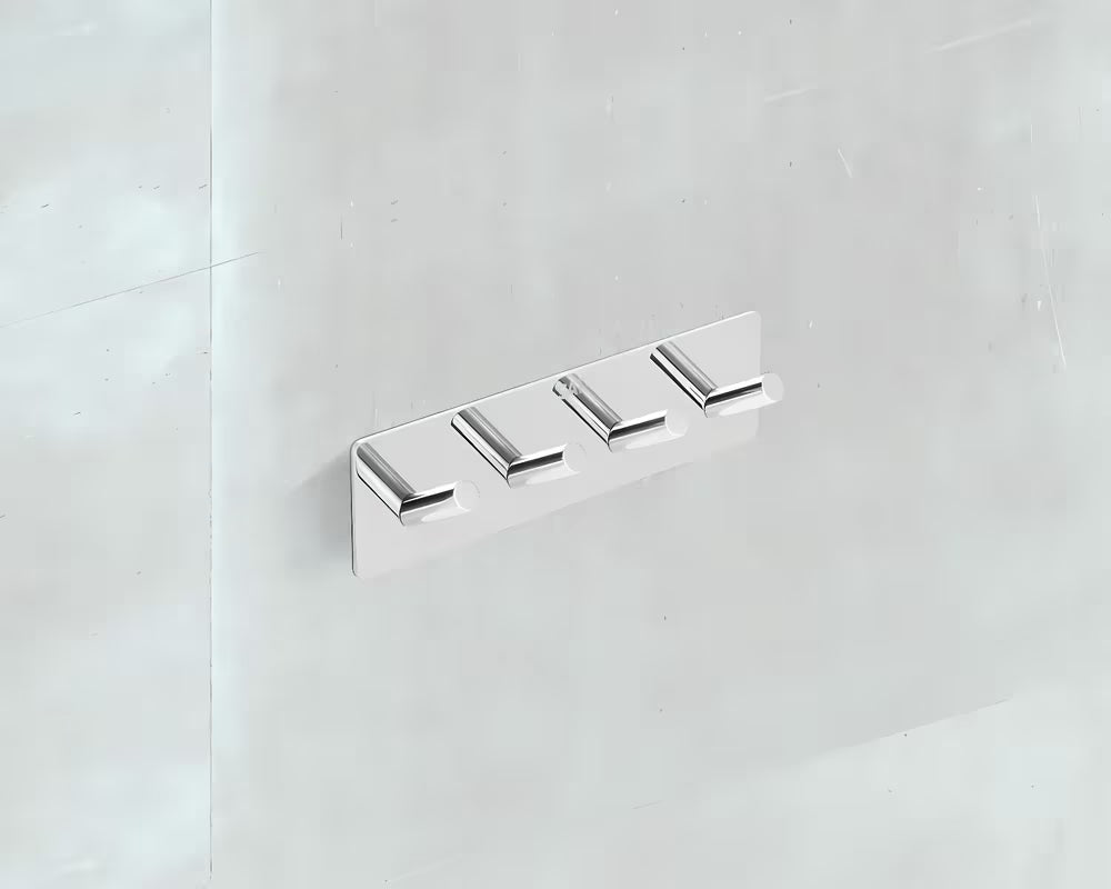 Sjajni samolepilno štirikavelj SAT Chrome od poliranog nehrđajućeg čelika pro kupaonicu