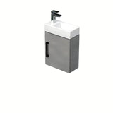 Viseča kopalniška omarica SAT Cube Way s keramičkim umivaonikom u dekoru betona