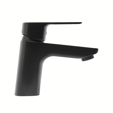 Mat črna armatura za umivalnik SAT Cube Way s stoječo ročico in prilagodljivim perlatorjem