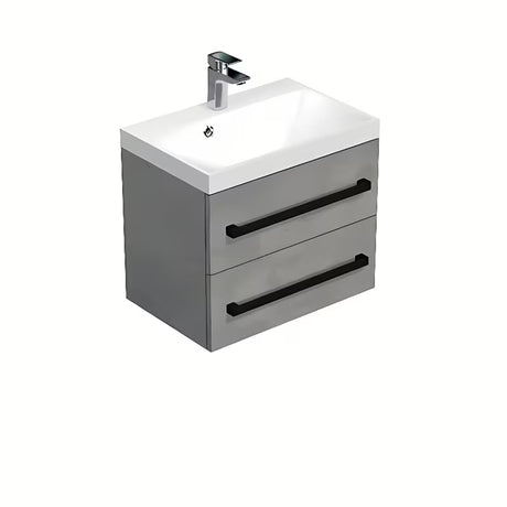 Viseča kopalniška omarica SAT Cube Way z umivalnikom 60x53x40 cm v dekorju imitacije betona