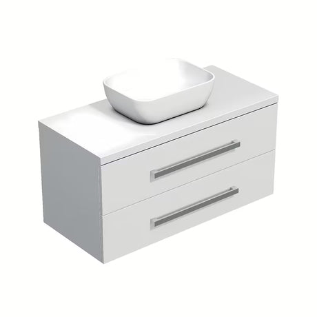 Viseča kopalniška omarica SAT Cube Way s pokrivno ploščo v beli sijaj barvi 100x46x53 cm