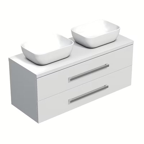 Viseča kopalniška omarica SAT Cube Way s ploščo v beli sijaj izvedbi 120x46x53 cm