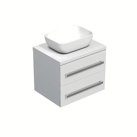 Viseča kopalniška omarica SAT Cube Way 60x46x53 cm v beli sijaj izvedbi s pokrivno ploščo