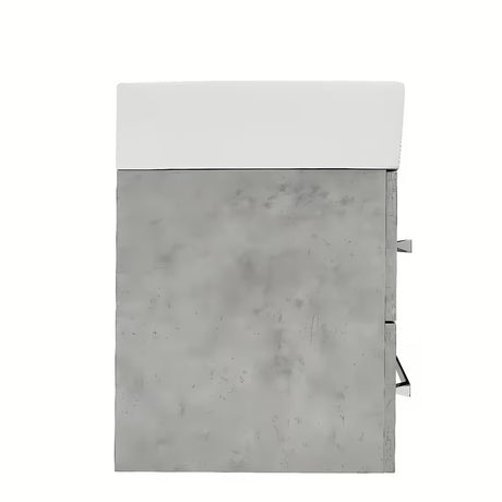 Viseča kopalniška omarica s keramičnim umivalnikom SAT Cube Way 60x46 cm v dekorju beton