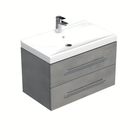 SAT Cube Way viseča omarica s keramičnim umivalnikom v imitaciji betona, 80x46x53 cm
