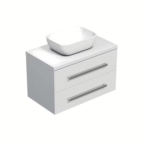 Viseča kopalniška omarica SAT Cube Way 80x53x46 cm v beli sijajni izvedbi s pokrivno ploščo