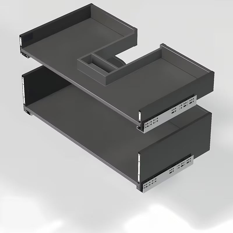 Viseča kopalniška omarica SAT Cube Way s keramičnim umivalnikom v dekorju hrast hickory in tremi predali.