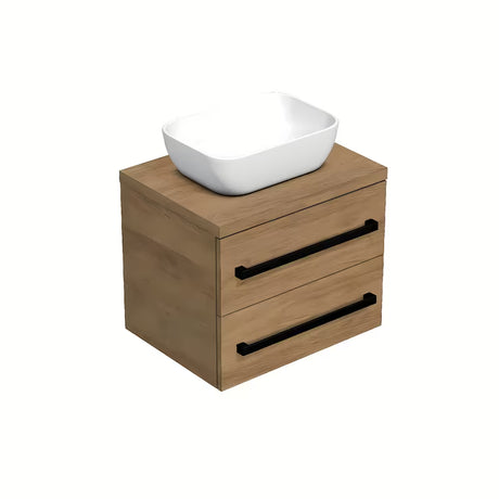 Viseča kopalniška omarica SAT Cube Way s ploščo v dekorju hrast hickory in s črnimi mat ročaji