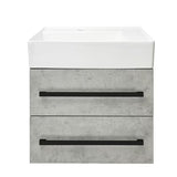 Viseča kopalniška omarica s keramičnim umivalnikom SAT Cube Way v dekorju beton 60x46x53 cm