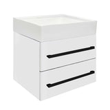 Viseča kopalniška omarica s keramičnim umivalnikom SAT Cube Way v beli sijajni izvedbi 60x53x46 cm